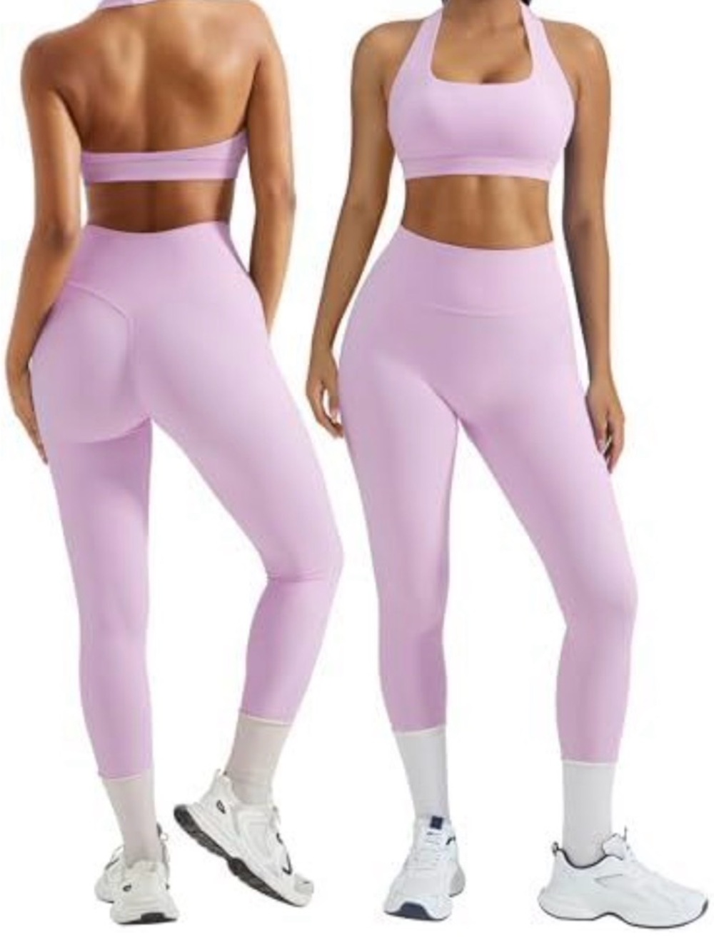 High-Rise Pink Seamless workout set for Women